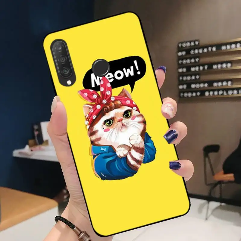 

Art And Cat Soft Cover Phone Case For Huawei P20 30 40 Pro Mate 20 30 40 Pro Honor 9x 10 30lite Y62019