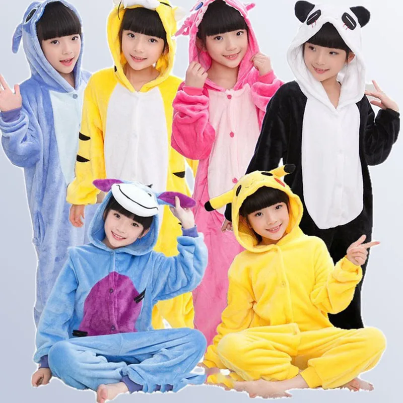 Пижамы для мальчиков и девочек пижамы с животными фланелевая милая детская