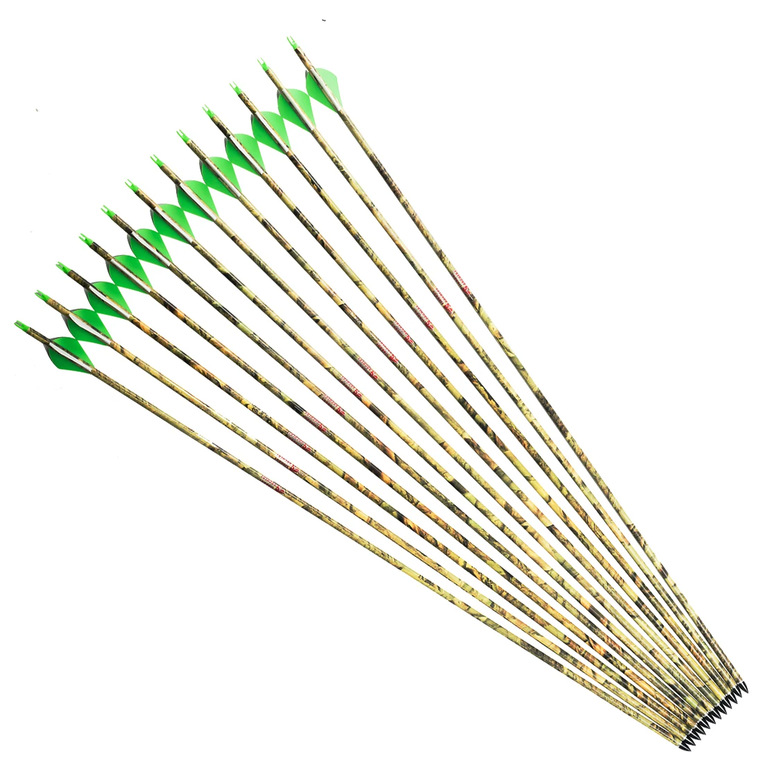 12pcs Archery Pure Carbon Arrow Sp300 340 400 500 600 for ID6.2mm 100gr Tips Compound Traditional Bow Hunting