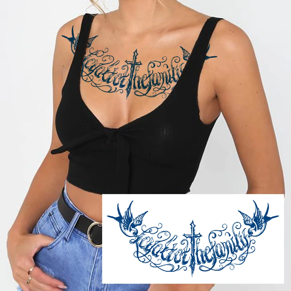 

Body Chest Art Flash Tattoos Women Juice Waterproof Tattoo Sticker Realistic Animal Flower Temporary Water Transfer Tattoo Men