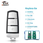 Dandkey 3C0959752BG BA Smart Keyless go дистанционный ключ-брелок от машины 3 кнопки 434 МГц PCF7936 ID46 для VW Passat CC Passat Magotan