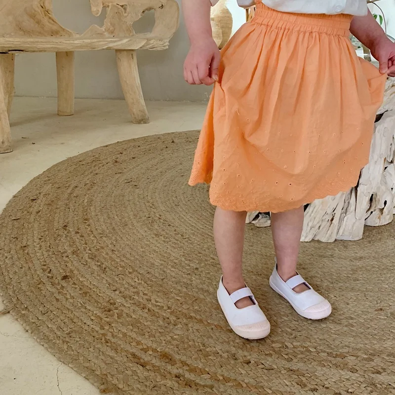 Летняя Милая хлопковая юбка с вышивкой для девочек 2020 универсальная маленьких 2