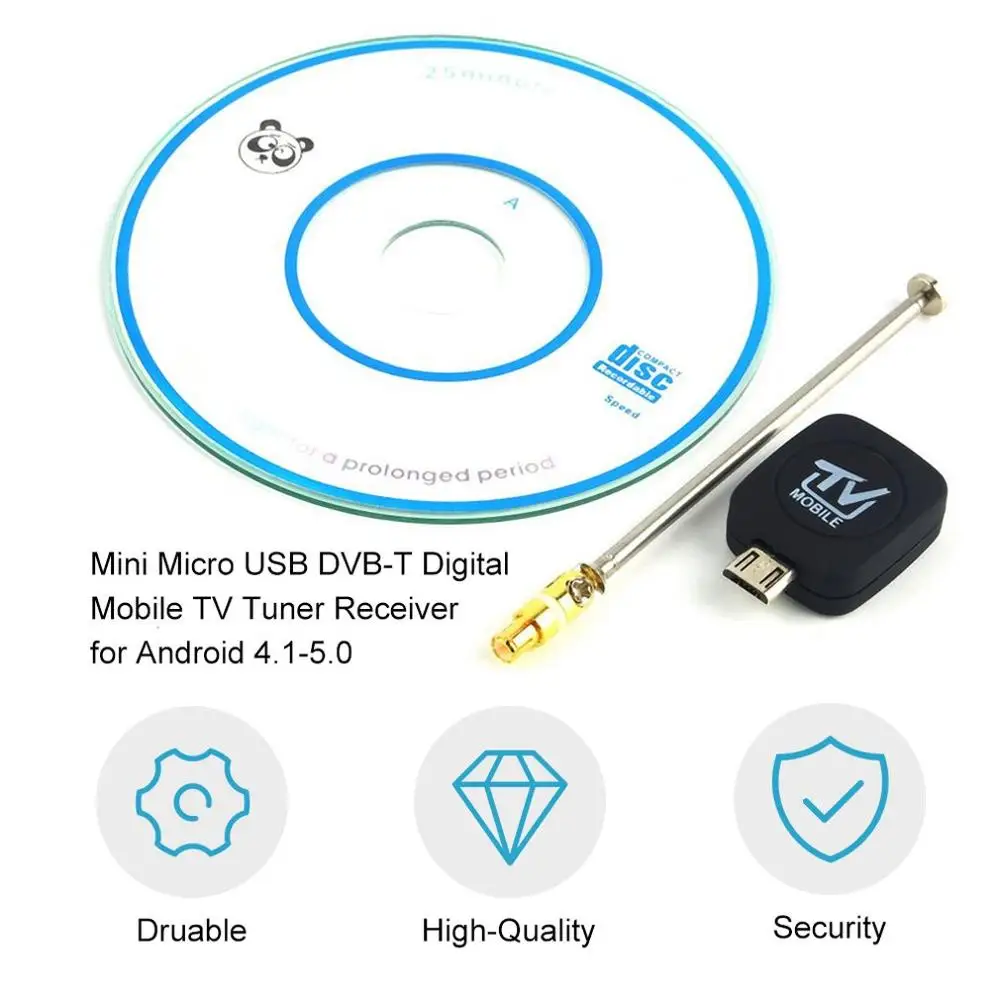 Мини микро USB DVB-T вход Цифровой Мобильный ТВ-тюнер приемник для Android 5,0-4,1 EPG Поддержка HD ТВ приема