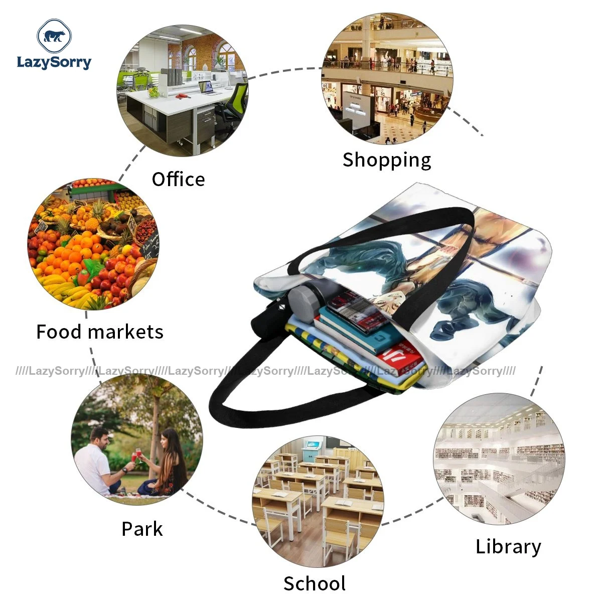 

Nishinoya Shopping Bag Gifts Funny Handbag Cloth Shopping Student Bags