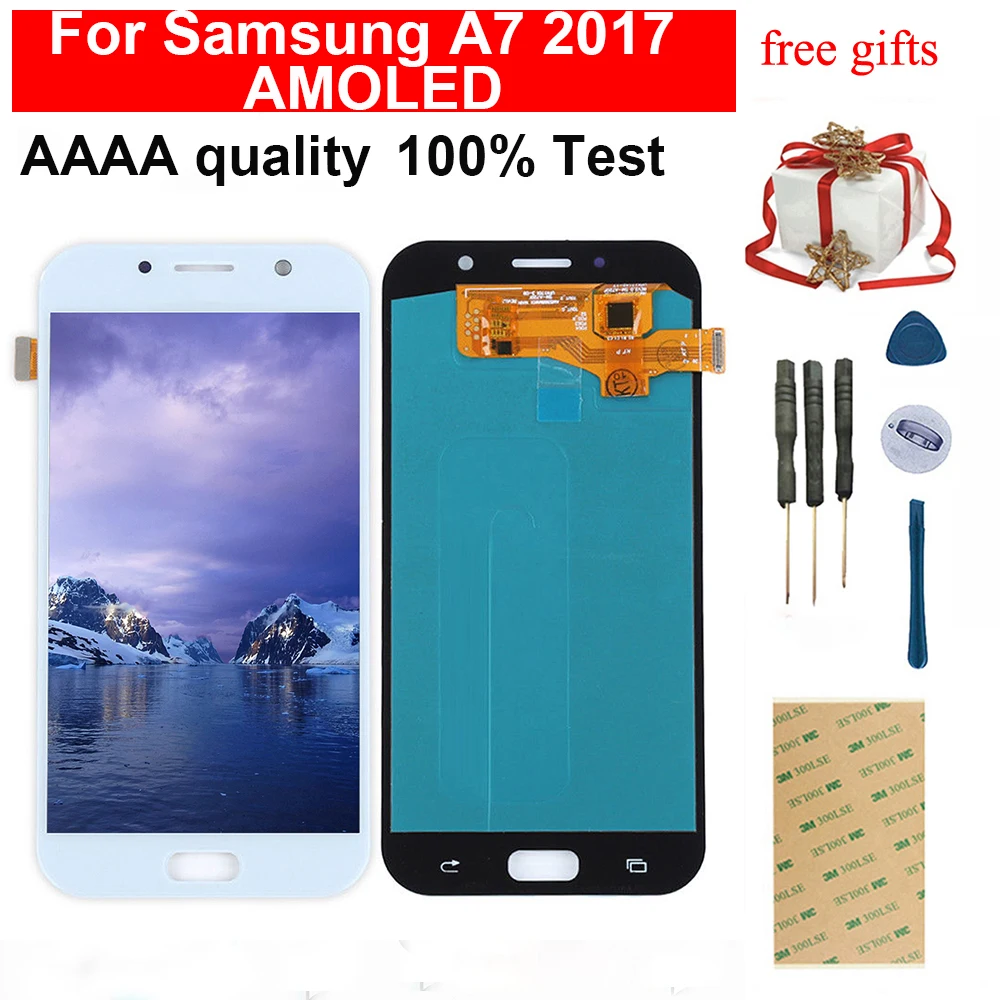 Для samsung Galaxy A7 2017 Oled Дисплей Сенсорный экран дигитайзер в сборе для A720F A720M A720Y A720
