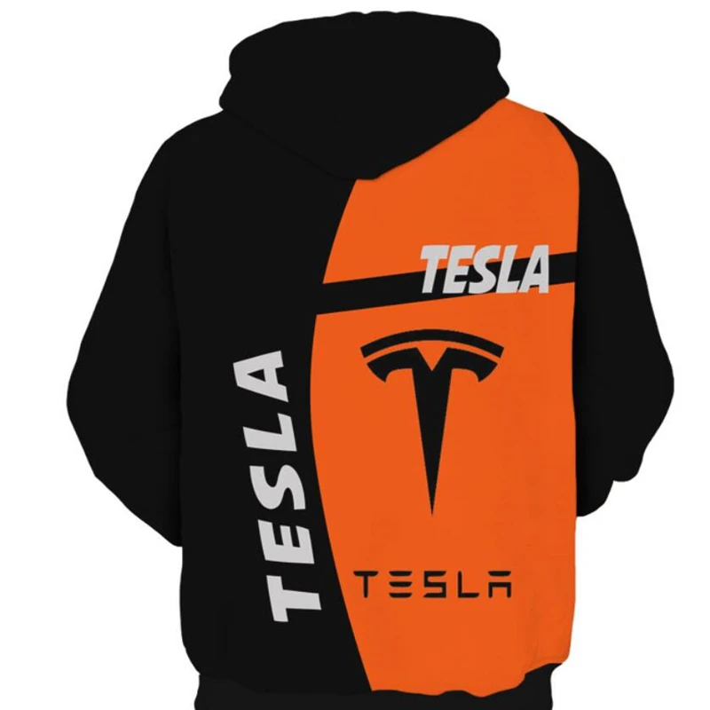

New Men's Spring and Autumn Tesla 3D Digital Print Hoodie Casual Fashion Harajuku Hoodie