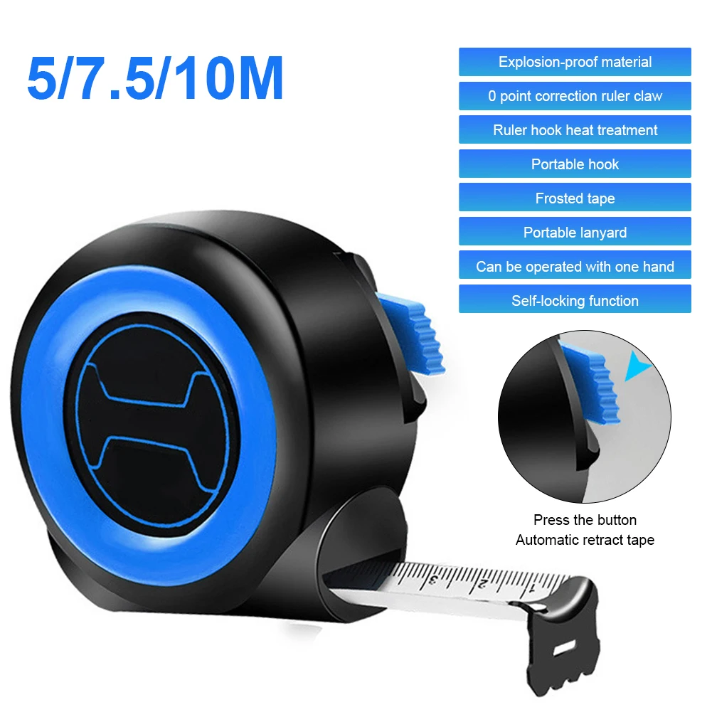 

Выдвижная измерительная лента 5 м/7,5 м/10 м, измерительная лента из нержавеющей стали, измерительные инструменты, измерительная линейка