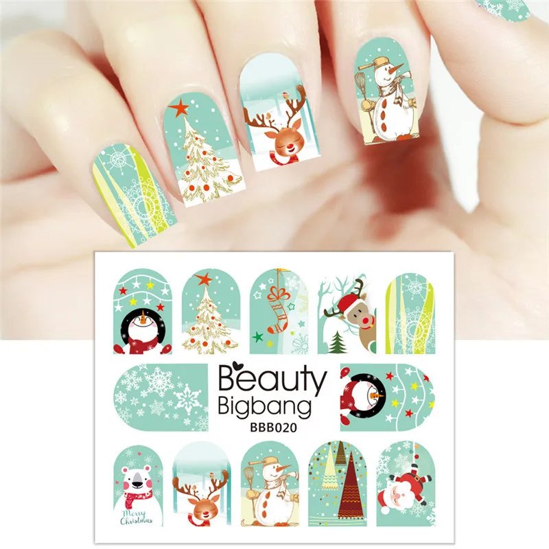 BeautyBigBang ногтей штамповки пластины 11 шт. набор подарок на Рождество маникюрные наклейки для дизайна ногтей наклейки украшения набор инструментов