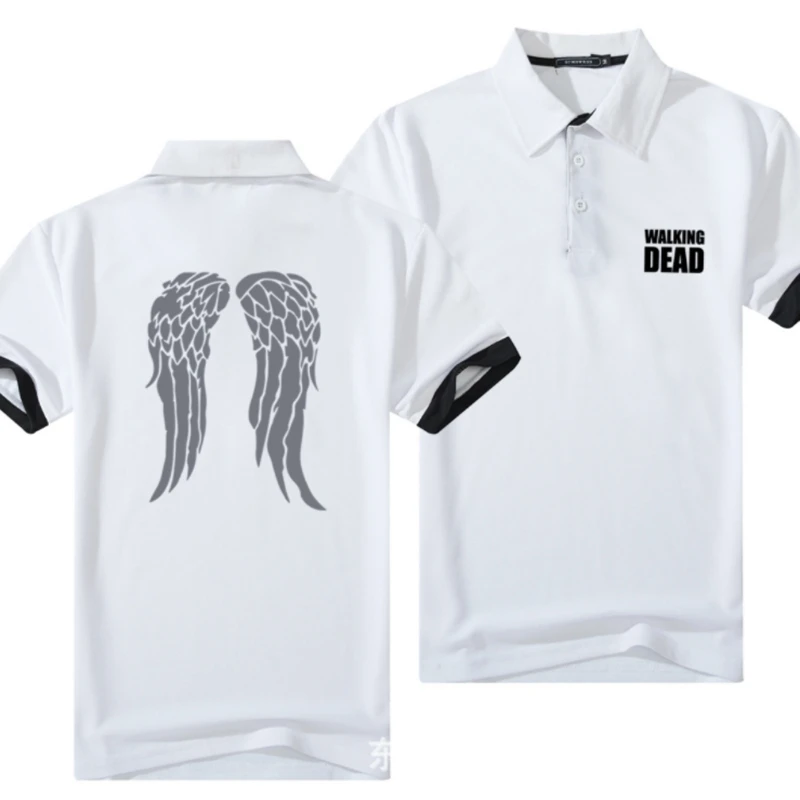 

Summer Classic Polo Shirt for Walking Dead Men Cotton Solid Short Sleeve Tee Shirt Breathable Camisa Masculina Polo
