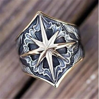 2021 new retro pattern cross pattern ring mens ring fashion vintage metal ring accessories party gift viking jewelry