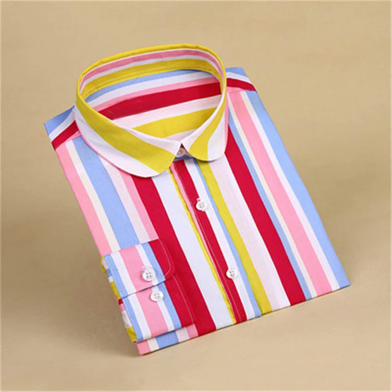 Женская винтажная блузка с длинным рукавом отложным воротником и цветочным