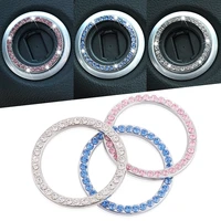 40mm1 57 auto car bling decorative accessories automobiles start switch button decorative diamond rhinestone ring circle trim