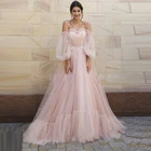 Женское облегающее платье подружки невесты, розовое платье с длинным рукавом и открытыми плечами, бальное платье для выпускного вечера, 2021