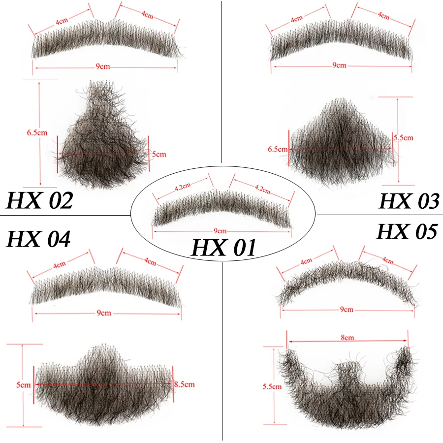 Alileader Fake Beard Hand Made Mustache 100% Real Human Hair Swiss Lace For Men Soft And Breadthable | Шиньоны и парики
