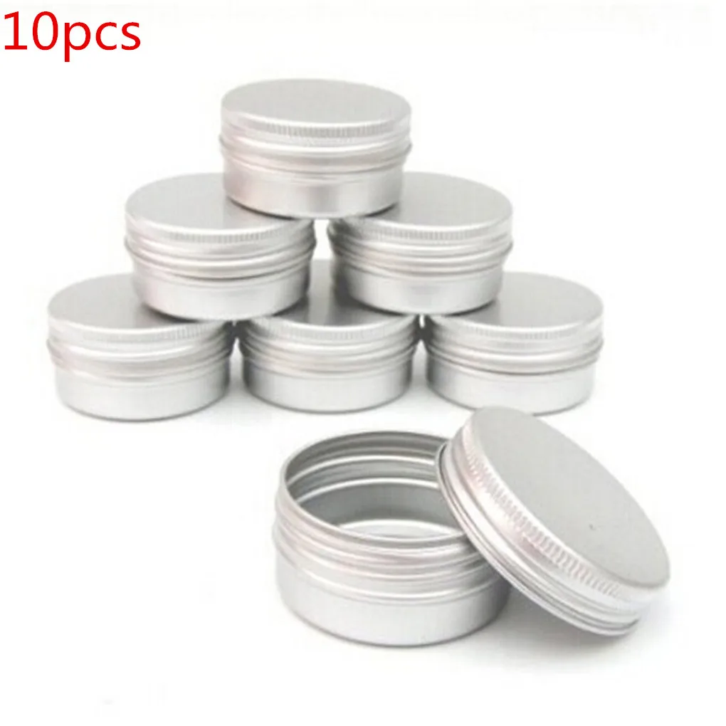 

10/20/30PCS Empty Aluminum Cream Jar Tin Cosmetic Lip Balm Containers Nail Derocation Crafts Pot Bottle Screw Thread Podwer Box