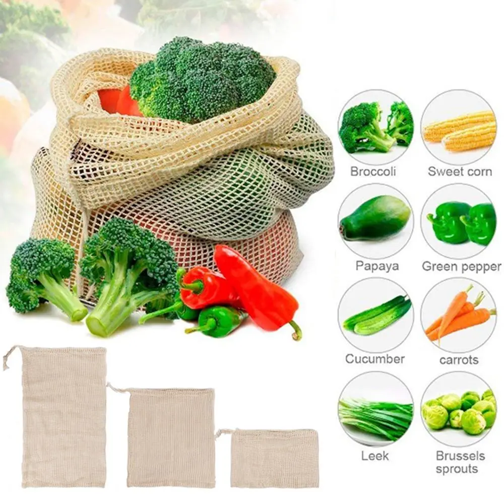 Фото Cotton Fruit Vegetable Mesh Bag Reusable Shopping With Drawstring Grocery Organizer Pouch Washable Produce Storage Багаж и сумки Cotton Fruit Vegetable Mesh Bag Reusable Shopping With Drawstring Grocery Organizer Pouch Washable Produce Storage Багаж и сумки