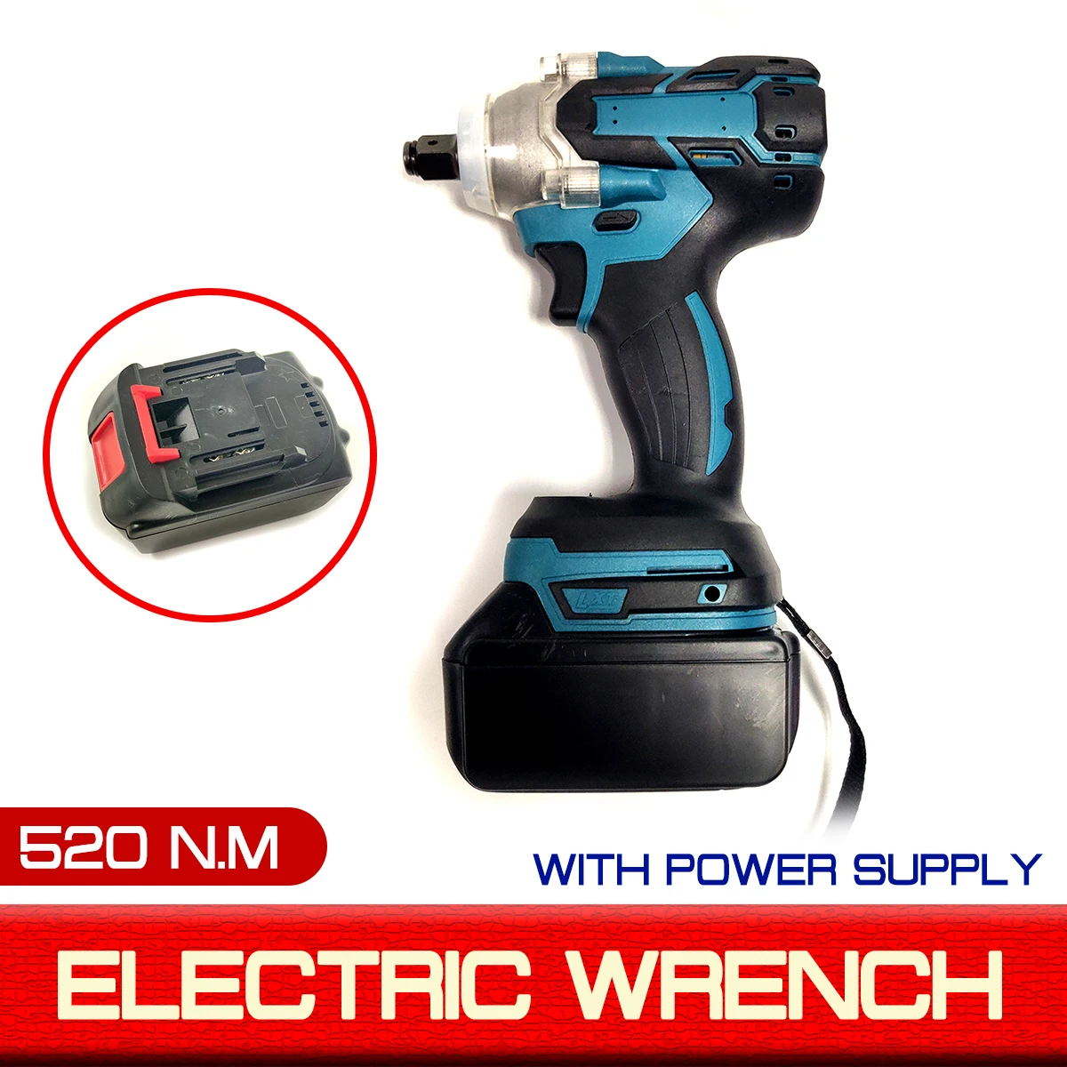 520Nm 18V Electric Brushless Impact Wrench Rechargeable Cordless 1/2 Socket Wrench Power Tool For Makita Battery DTW285Z