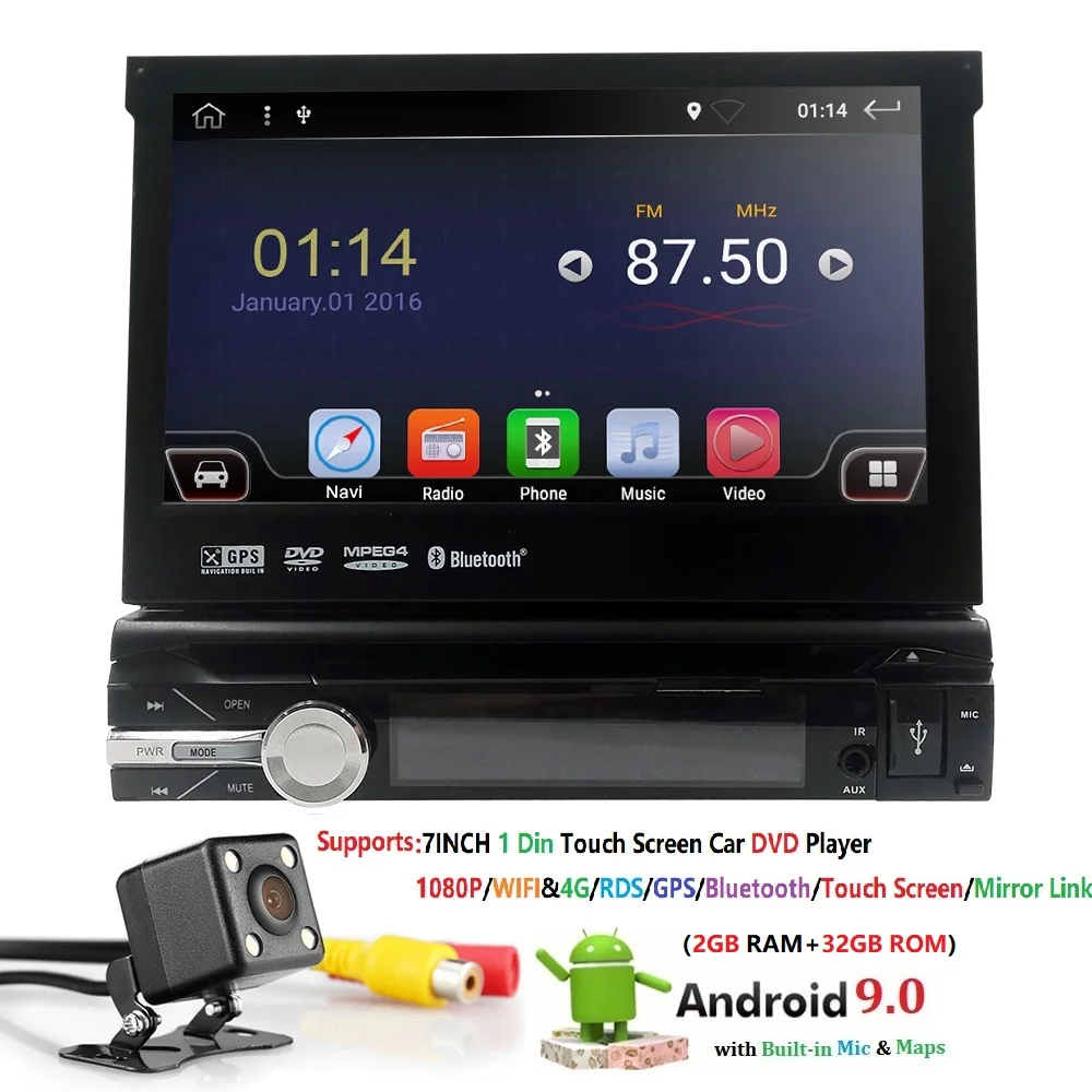 Универсальный 1 din автомобильный Радио Android GPS Bluetooth Авторадио Стерео Mirrorlink