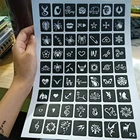 Мерцающий трафарет с татуировкой для женщин, девочек, детей, шаблон для рисования, Маленький милый цветок, бабочка, мультфильм