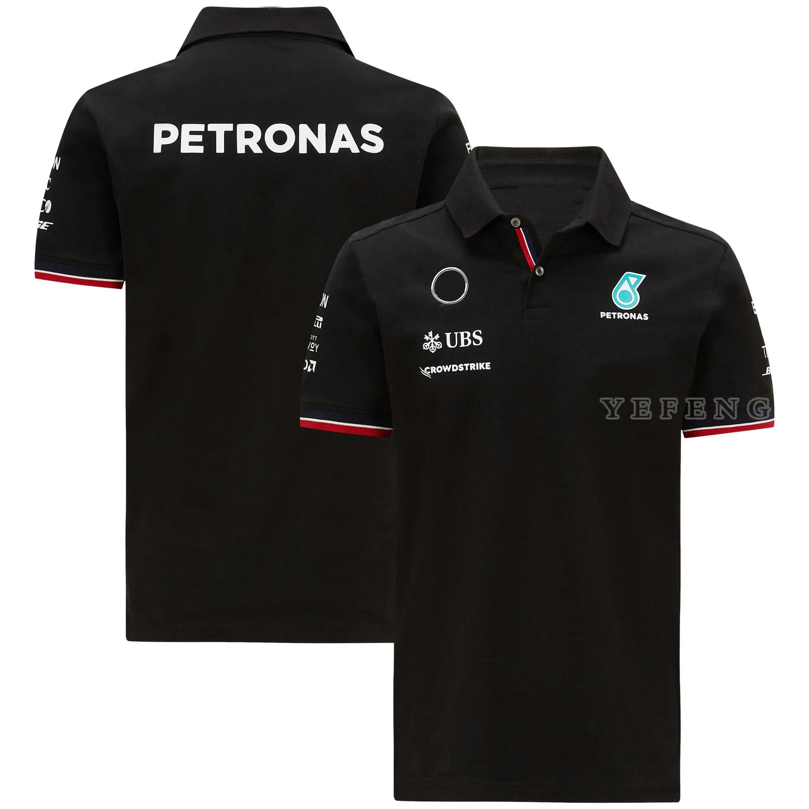 

2021 Season Polo Lapel Petronas Motorsport F1 Team Racing GP Men's Breathable Casual Short Sleeve T-Shirt Summer Car Fan