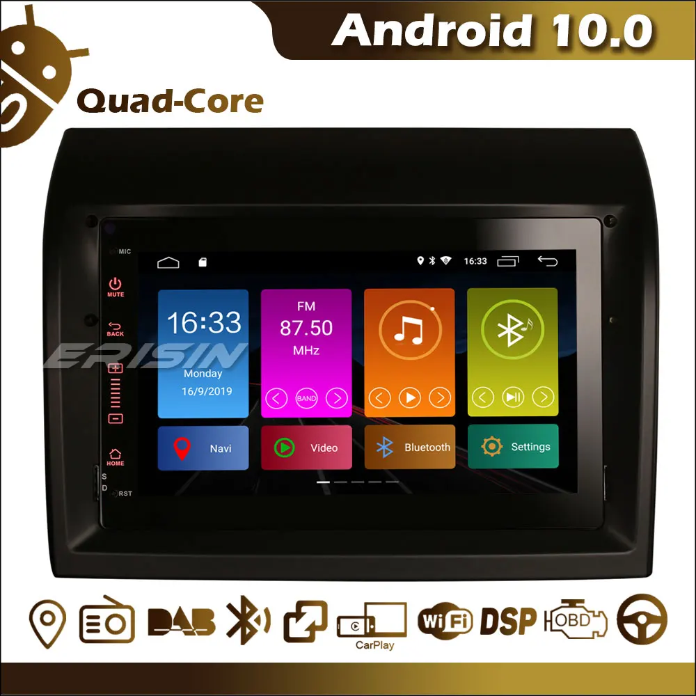 Erisin ES3074F Android 10.0 Car Head Unit DAB+ DSP GPS SatNav CarPlay TPMS DVR BT for Citroën Jumper Fiat Ducato Peugeot Boxer - купить по