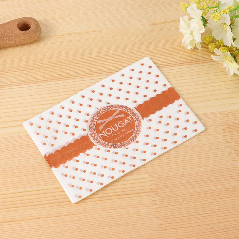 100 шт./лот оранжевый декор в горошек крутящийся вощеный бумажный мешок мягкая