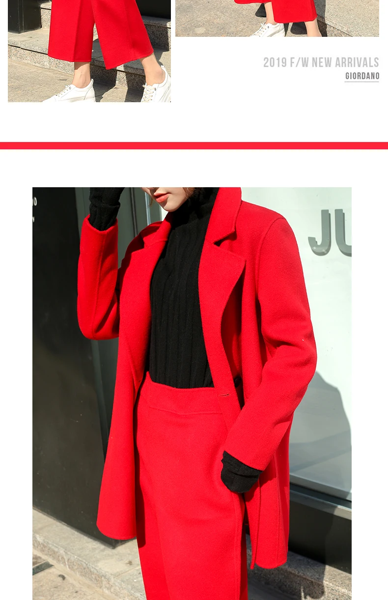autumn and winter coat pants two sets of women cashmere short coat fashion sexy red cashmere party women's clothing