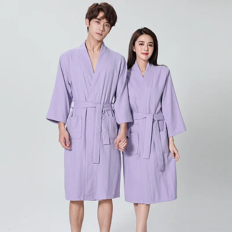 Women's Robe Waffle Cotton Bathrobe Winter Robe Pyjamas Bath Spring and Warm Bath Suit Badjas Female Sleepwear Robes 2021