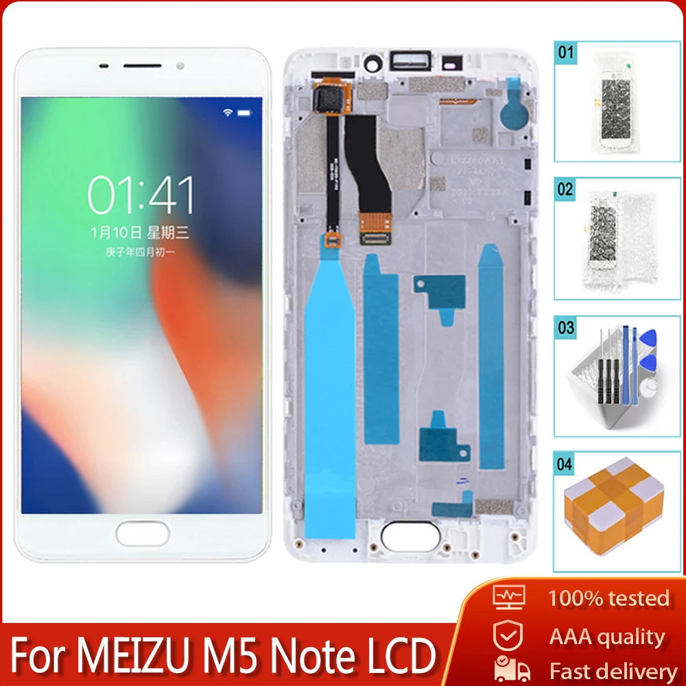 5 &quotОригинальный ЖК-дисплей для Meizu M5 NOTE сенсорный экран дигитайзер с рамкой