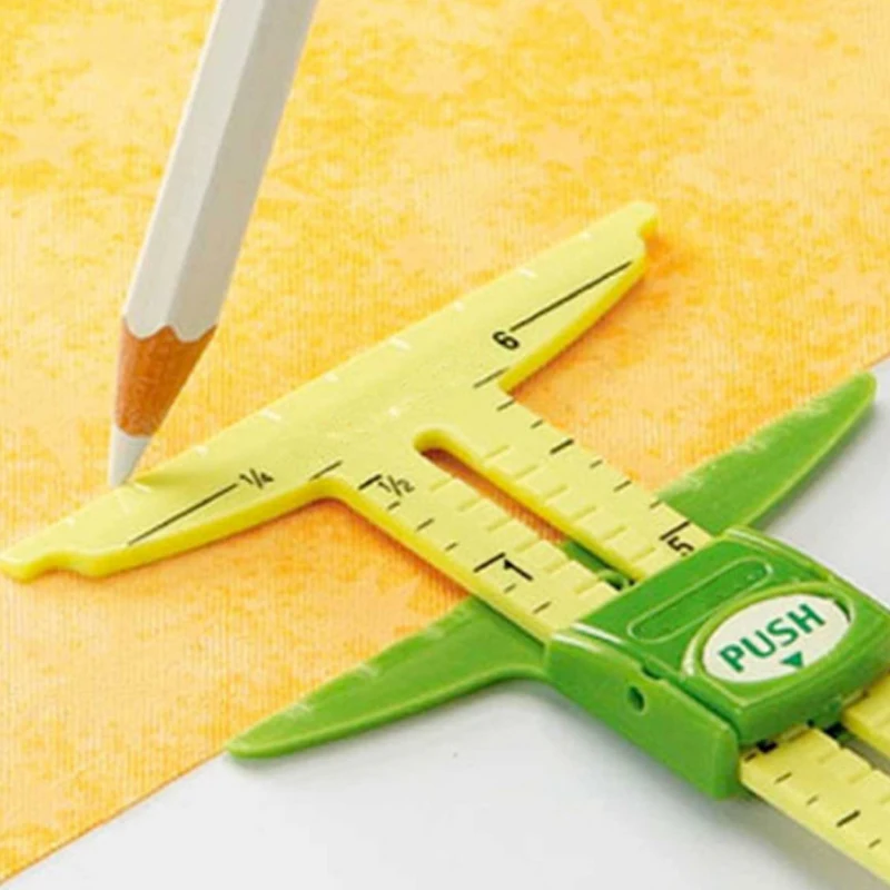 

High Quality 5-In-1 Sliding Gauge With Nancy Measuring Sewing Tool Patchwork Tool Ruler Tailor Ruler Tool Accessories Home Use