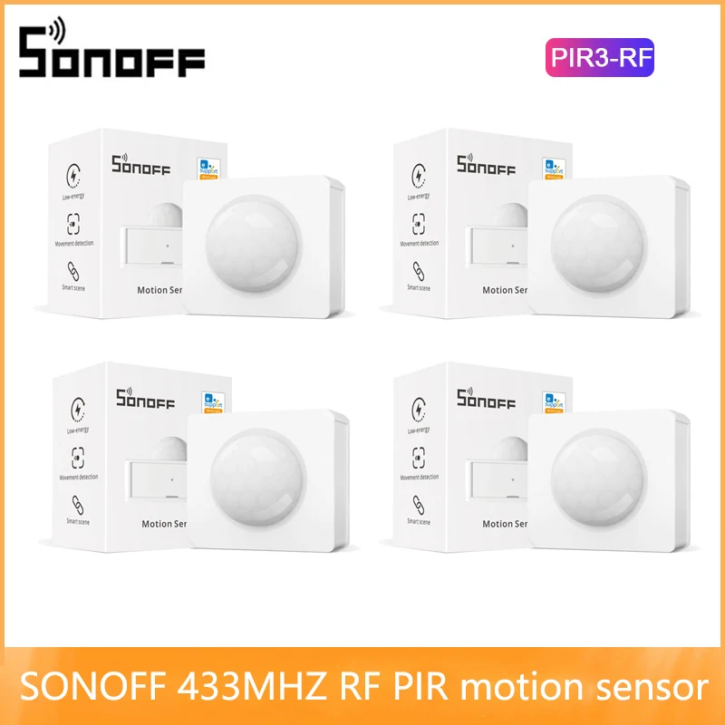 

SONOFF PIR3-RF 433MHz EWelink RF PIR Motion Sensor Dual-mode Switching Security Alarm Notification Work With SONOFF RF Bridge