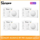 Интеллектуальный выключатель света SONOFF PIR3-RF 433 МГц EWelink RF движения PIR Сенсор двойного переключения режима охранной сигнализации уведомления работать с SONOFF RF Bridge
