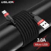 uslion micro usb cable 3a fast charging microusb for samsung xiaomi tablet android mobile phone cable data charger cord
