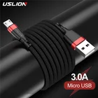Кабель Micro USB USLION, 3 А, для быстрой зарядки и передачи данных для Samsung, Xiaomi, планшетов, Android мобильный телефон