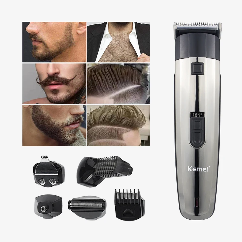 

Kemei Electric Hair Clipper for Men Rechargeable Hair Trimmer Quiet Barber Clippers Shaver Razor Cordless Hair Cutting Machine