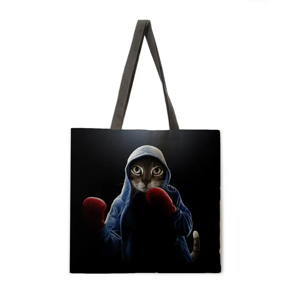 Боксерская кошка Женская Повседневная Сумка тоут складная сумка для покупок