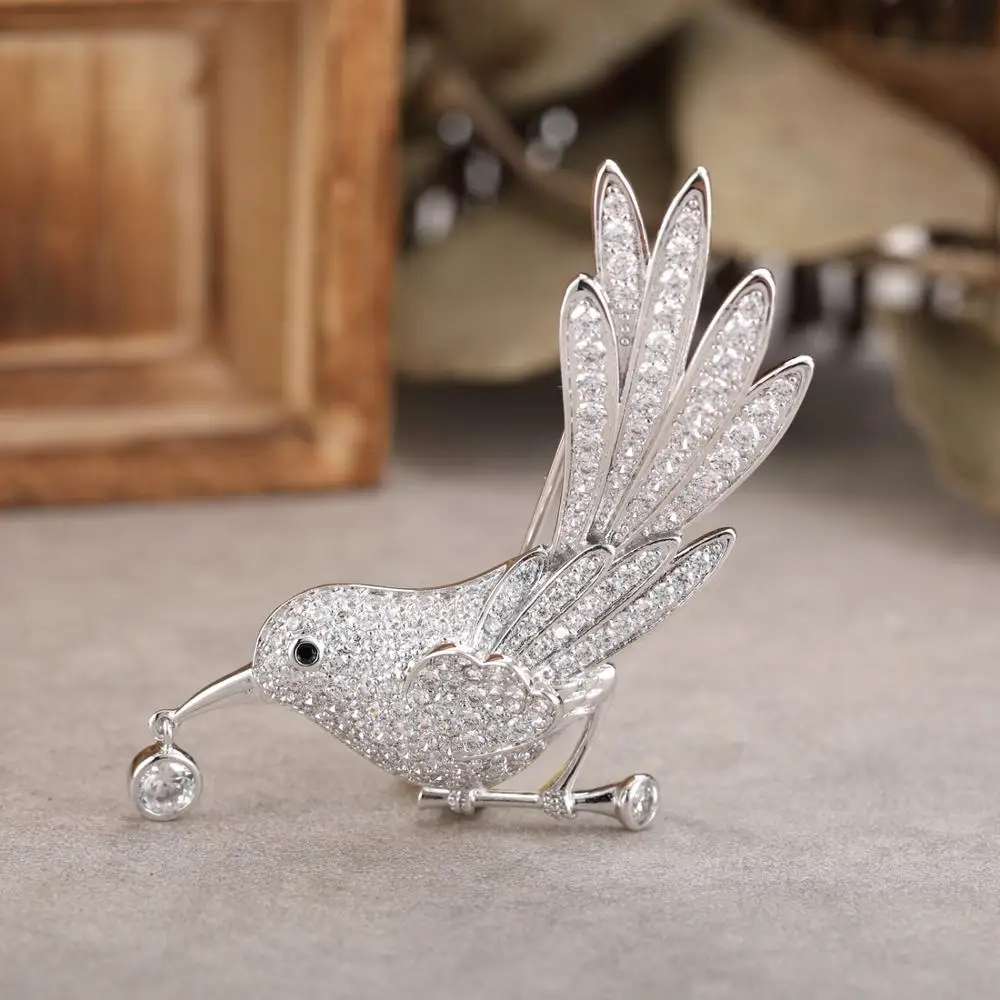 Вечерние Броши MECHOSEN в виде птицы из циркона медные украшения для свадебного