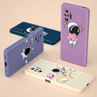 cartoon astronaut liquid silicone soft cover for xiaomi redmi note 10 10t 9 9t 8t 9s 8 7 pro max phone case