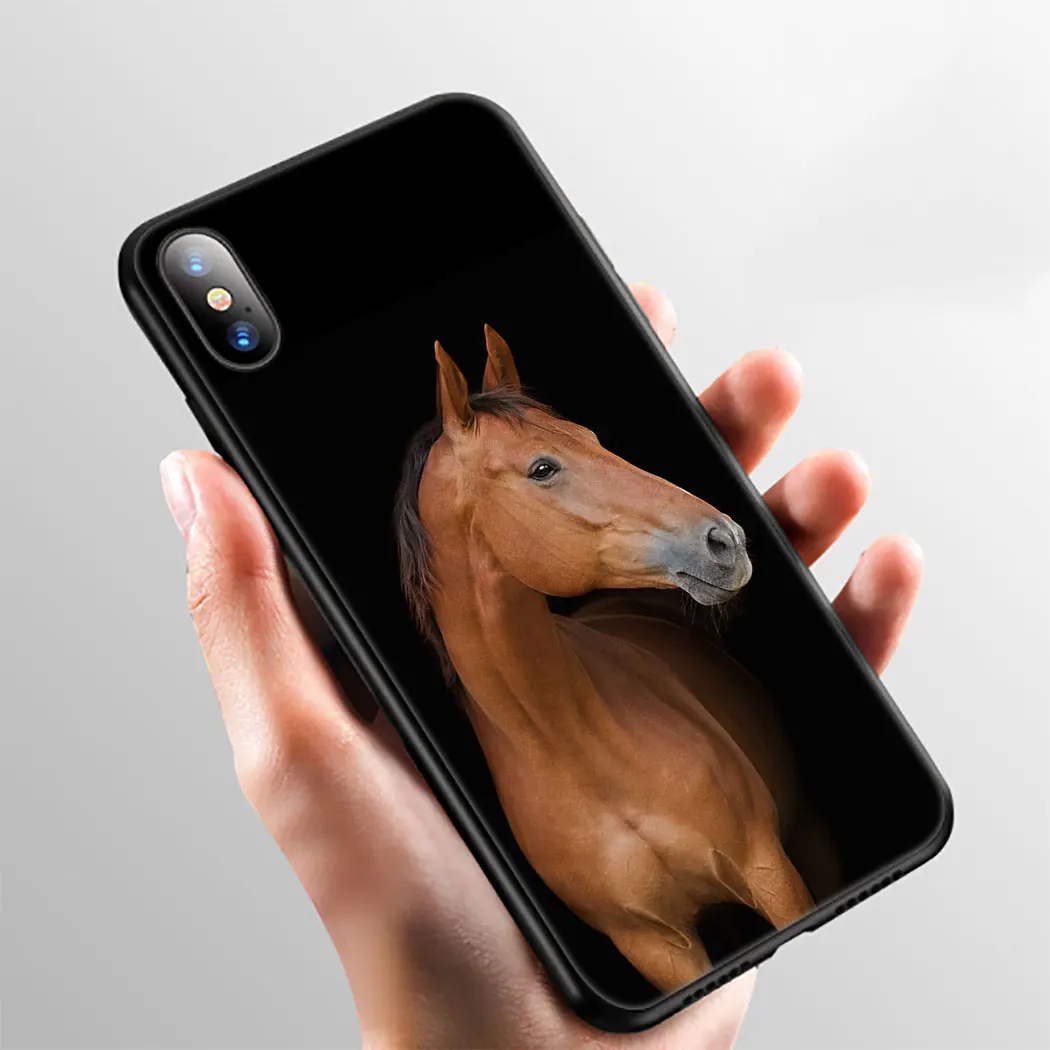 Мягкий чехол для телефона IYICAO Horse Animal iPhone XR X XS Max 6 6S 7 8 Plus 5 5S SE | Мобильные телефоны и