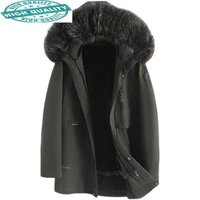 winter real coat men warm hooded parkas natural raccoon fur collar jackets mens clothes chaquetas hombre wpy4438