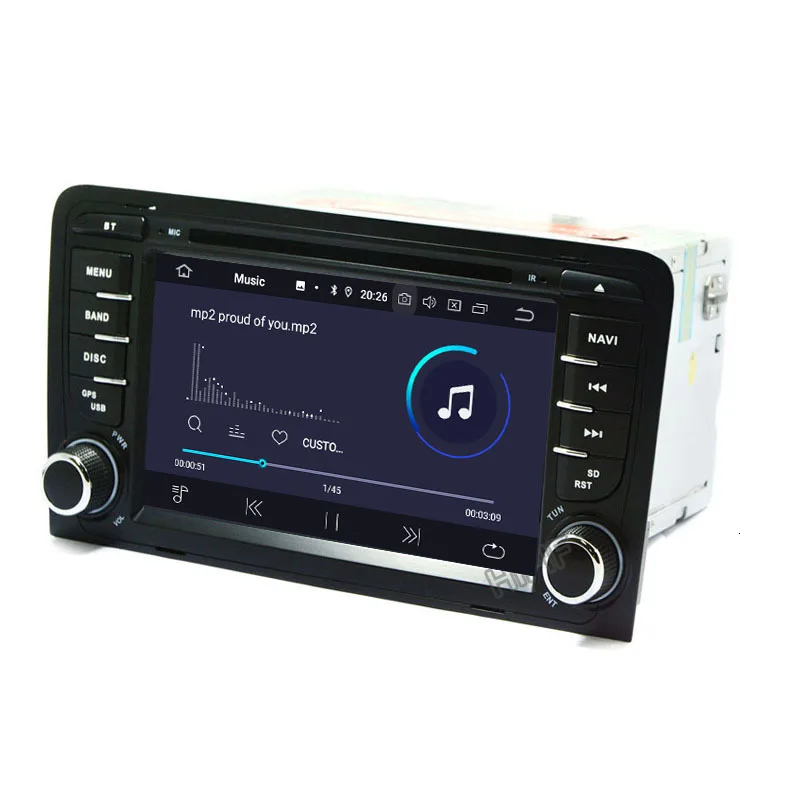 Автомобильный мультимедийный плеер PX6 DSP IPS Android 9. 0 4G 64G 2 DIN DVD GPS для Audi A3 8P 10 0-2003 S3