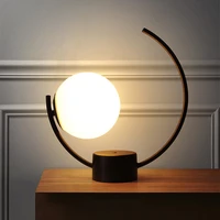 nordic wrought iron glass table lamp modern simple bedroom bedside desk lamp creative living room study home lighting fixture