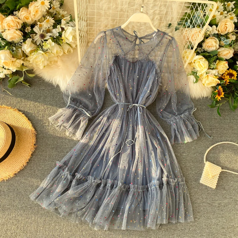 Милое кружевное платье с воротником Питер Пэн шикарное блестящее женское