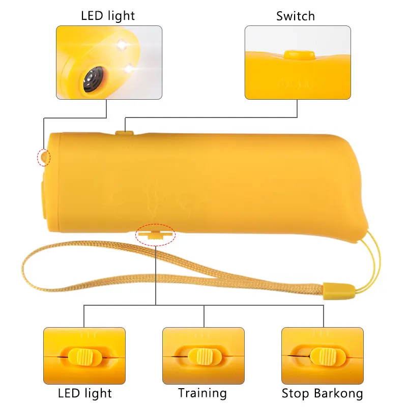 Ультразвуковой Отпугиватель собак 3 в 1 устройство для дрессировки сдерживание