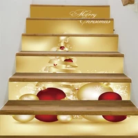 christmas bell stairdecor stickers pvc waterproof stairway poster self adhesive wallpaper for corridor staircase decals