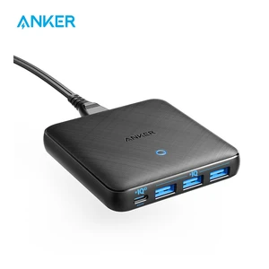 usb c charger anker 65w 4 port piq 3 0 gan fast charger adapter powerport atom iii slim wall charger with a 45w usb c port free global shipping
