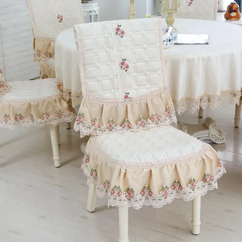 Чехол для стола из синели с кружевными краями в европейском стиле на подушку