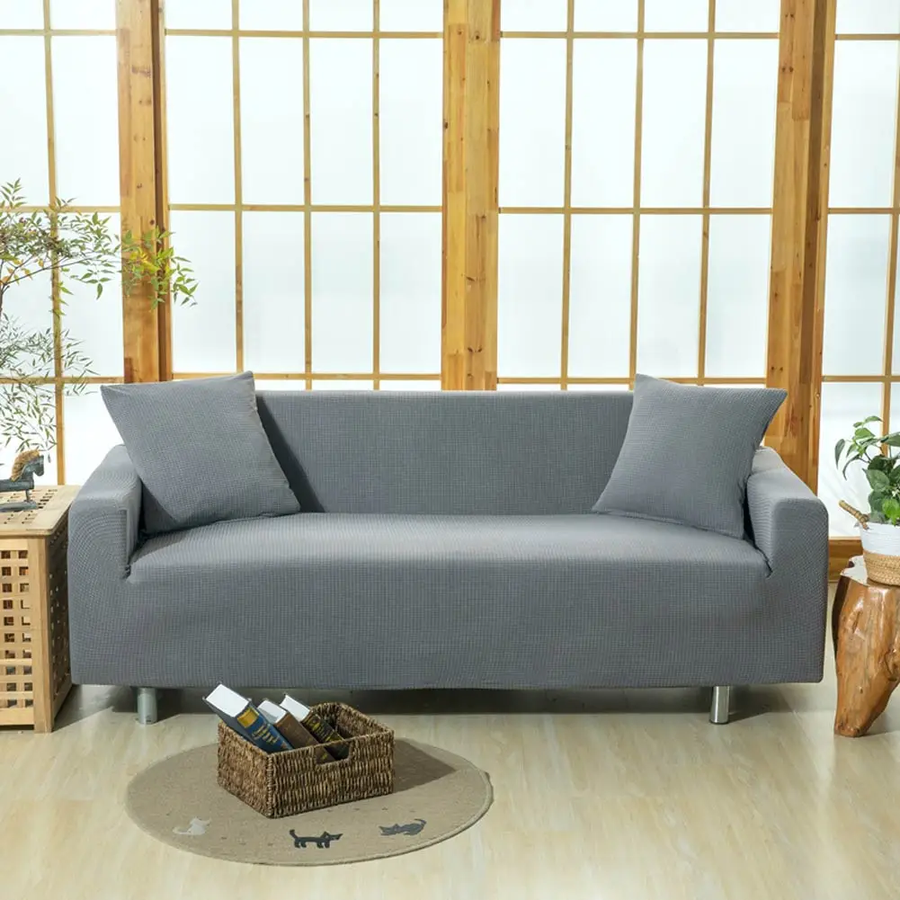 Серый скандинавский стеганый водонепроницаемый чехол для дивана чехол стрейч эластичный спандекс/полиэстер стул Loveseat L форма протектор дивана
