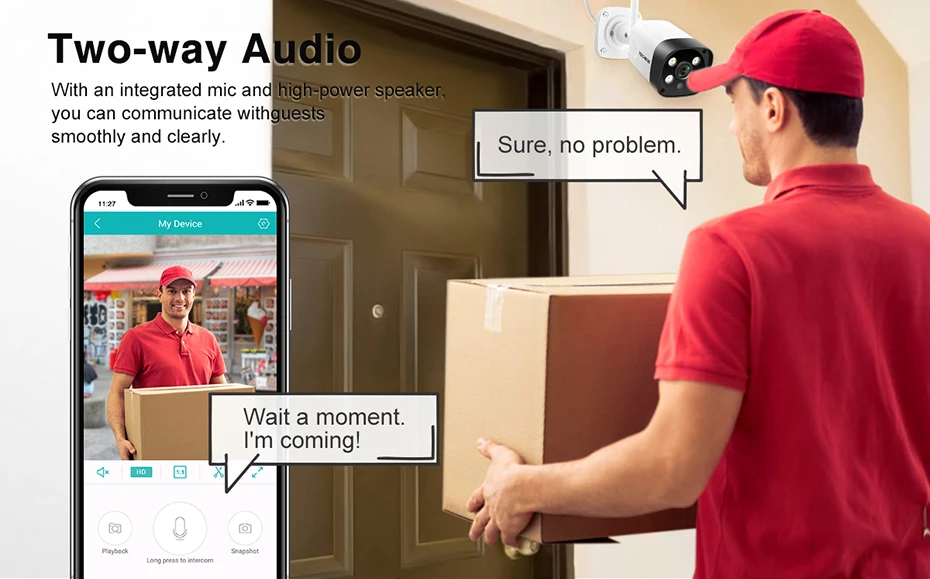 Techege, супер HD, 5MP, h.265, WiFi, проводная ip-камера, AI камера, обнаружение человека, двухстороннее аудио, водонепроницаемая ip-камера, бесплатный адаптер питания