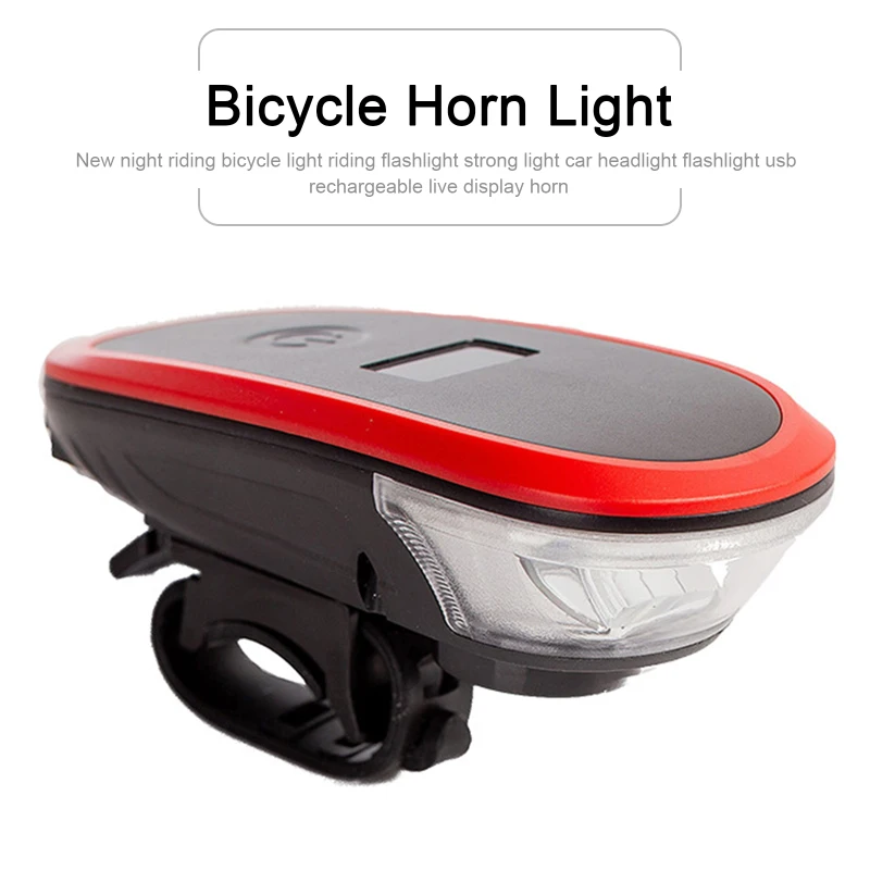 

New Night Riding Bicycle Light Riding Flashlight Strong Light Car Headlight Flashlight Usb Rechargeable Live Display Horn